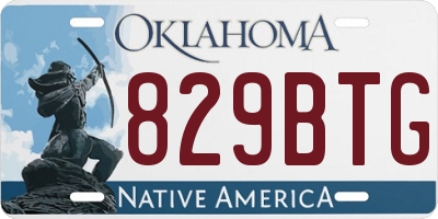 OK license plate 829BTG