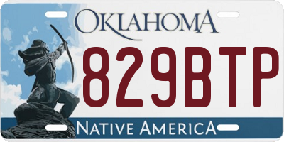 OK license plate 829BTP