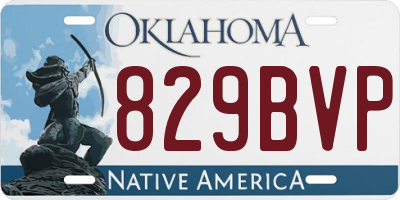 OK license plate 829BVP