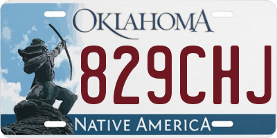 OK license plate 829CHJ