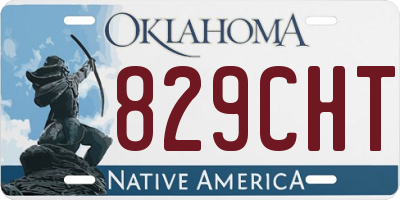 OK license plate 829CHT