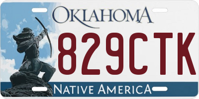OK license plate 829CTK