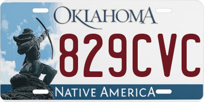 OK license plate 829CVC