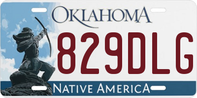 OK license plate 829DLG