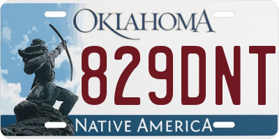 OK license plate 829DNT