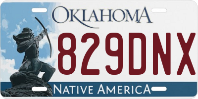 OK license plate 829DNX