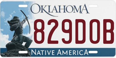 OK license plate 829DOB