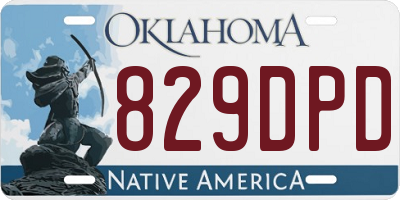 OK license plate 829DPD