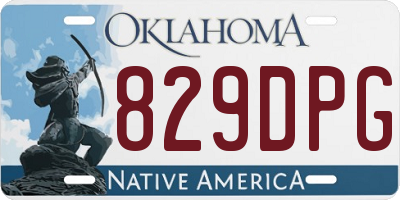 OK license plate 829DPG