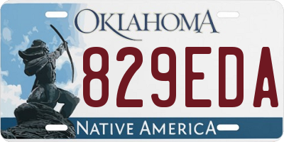 OK license plate 829EDA