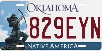 OK license plate 829EYN