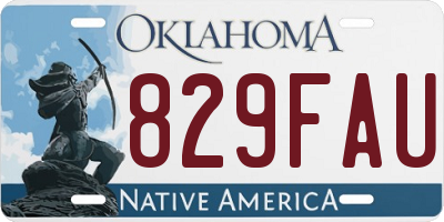 OK license plate 829FAU