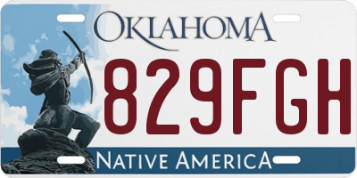 OK license plate 829FGH