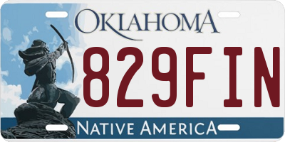 OK license plate 829FIN