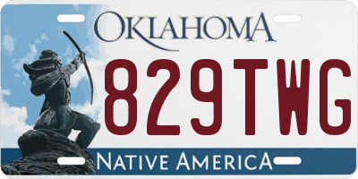 OK license plate 829TWG