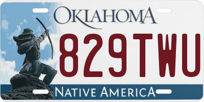 OK license plate 829TWU