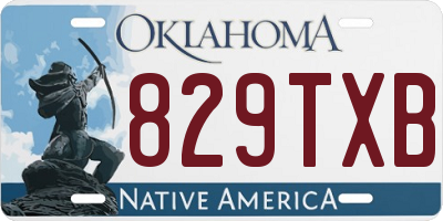 OK license plate 829TXB