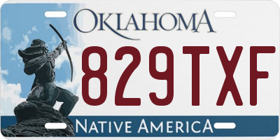 OK license plate 829TXF