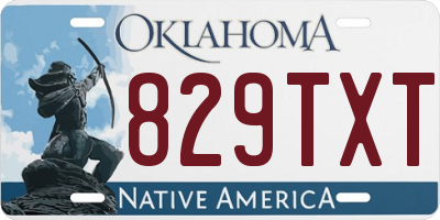 OK license plate 829TXT
