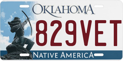 OK license plate 829VET