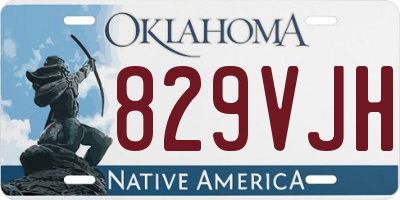 OK license plate 829VJH
