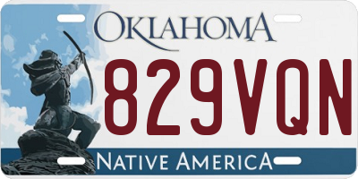 OK license plate 829VQN