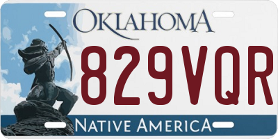 OK license plate 829VQR