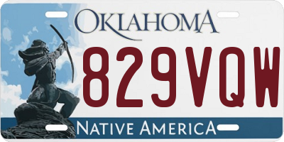 OK license plate 829VQW
