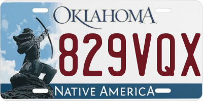 OK license plate 829VQX
