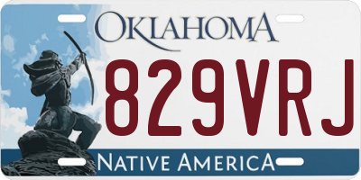 OK license plate 829VRJ