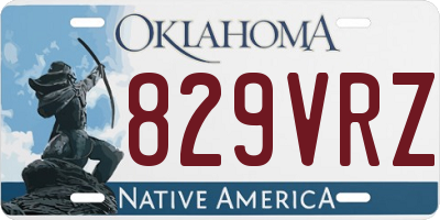 OK license plate 829VRZ