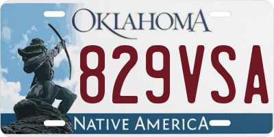 OK license plate 829VSA