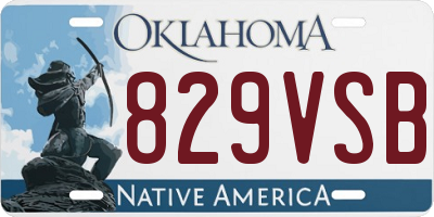 OK license plate 829VSB