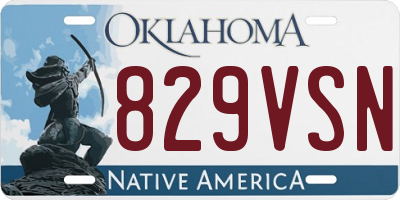 OK license plate 829VSN