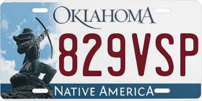 OK license plate 829VSP
