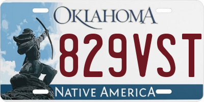 OK license plate 829VST