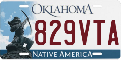 OK license plate 829VTA