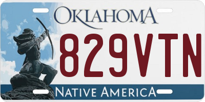OK license plate 829VTN