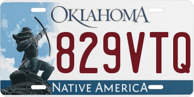 OK license plate 829VTQ