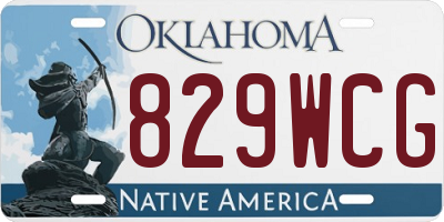 OK license plate 829WCG