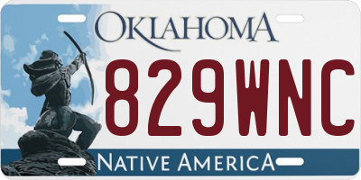 OK license plate 829WNC