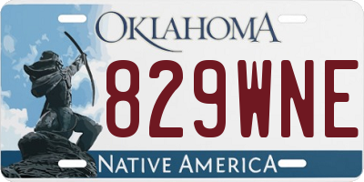 OK license plate 829WNE