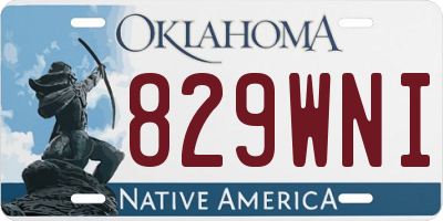 OK license plate 829WNI