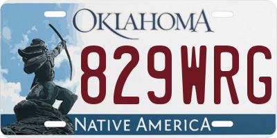 OK license plate 829WRG