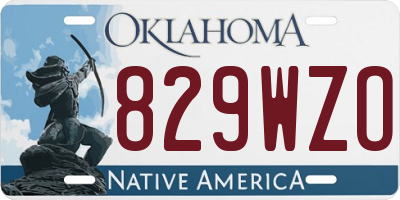 OK license plate 829WZO