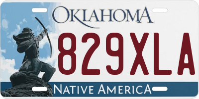 OK license plate 829XLA