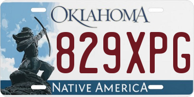 OK license plate 829XPG