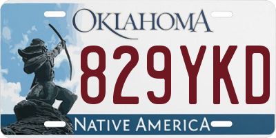 OK license plate 829YKD