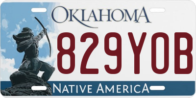 OK license plate 829YOB