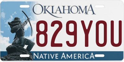 OK license plate 829YOU